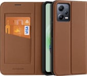 Dux Ducis Dux Ducis Skin X2 Fodral För Xiaomi Redmi Note 12 5G / Poco X5 5G Flip Cover Plånbok Stativ Brun