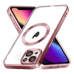 ZCDAYE Case for iPhone 13, iPhone 13(6.1 inches) Phone Case Compatible with wireless charging,Rose Gold Edge Electroplated Transparent Soft TPU Shockproof Case Cover for iPhone 13 - Rose Gold