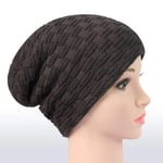 DELLA winter warm knitted with fleece small grid beanie hat cap knit fleece plaid hat-Khaki