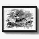 Arty Pie Framed Print Black A2 (24.5x18 Inch) Skateboarding 4 V3, Wood, Multi-Colour, 60 x 42 x 2 cm