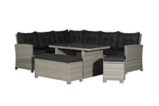 Backyard Furniture Barcelona Salon de Jardin 10 Places en Rotin avec Coussins Gris 191 X 177 X 87 cm