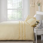 Serene - Felicia Frill - Peach finish Duvet Cover Set - Super-King Bed Size in Yellow