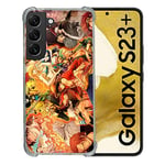 Cokitec Coque Renforcée en Verre Trempé pour Samsung Galaxy S23 Plus Manga One Piece Nakama