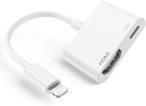 Adaptateur Lightning Hdmi ¿Certifié Mfi¿ Adaptateur Hdmi Iphone Et Ipad Adaptateur Lightning Av Numérique Câble Hdmi Pour Tv Connecteur Lightning Cable Pour Iphone 14/13/12/11/Xs/Xr/X/8/7/Ipad-Blanc