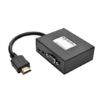 TRIPP LITE 2-Port HDMI to VGA Splitter Audio/Video Adapter 1920x1440 1080p - video/lyd-splitter - 2 porter - TAA-samsvar