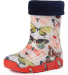 Ladeheid Bottes de Pluie Chaussure Enfant Fille Garçon Swk 28 (Mélange Papillon, 23/24 EU)