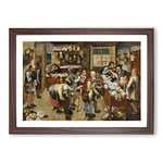 Big Box Art The Country Brawl by Pieter Bruegel The Elder Framed Wall Art Picture Print Ready to Hang, Walnut A2 (62 x 45 cm)