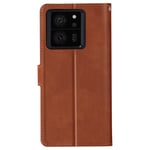 Case for Xiaomi 13T & 13T Pro, Card Holder, Video Stand, Vintage Series, Brown