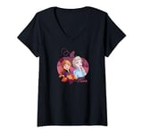 Disney Princess Frozen Elsa & Anna Spirit of the Season Fall V-Neck T-Shirt