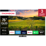 Thomson 75" QLED 4K Google TV. Musta