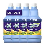 Swiffer WetJet Nettoyant Sol pour Balai Spray, 5L (4 unités x 1.25L), Vent de Fraicheur