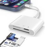 Lecteur De Carte Sd 2 En 1 Pour Iphone/Ipad, Lecteur De Carte Mémoire Sd Et Tf À Double Emplacement, Lecteur De Carte D'Appareil Photo, Chargez Et L Z Simultanément En Déplacement, Plug And Play