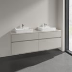 VILLEROY & BOCH COLLARO SERVANTSKAP 160 FOR 2STK SERVANT 50 CM M/4 SKUFFER MYK GRÅ