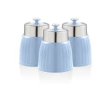 Swan SWKA1024BLN - Retro Set of 3 Canisters Blue