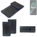 Felt Case for Realme 9 Pro Plus dark gray blue edge Cover bag Pouch