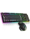 Spirit of Gamer CLS-MK600SBK clavier Souris incluse Jouer USB AZERTY Anglais Noir - Neuf