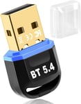 Adaptateur Bluetooth 5,4,USB Dongle Bluetooth avec Windows 11/10 / 8,1,Clés Bluetooth USB pour Casque,Souris,Manette,Clavier,Smartphone,Tablette,Plug & Play(Q808)