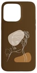 iPhone 15 Pro Max Line Art Abstract Minimalist of Women Beauty Silhouette Case