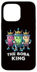 Coque pour iPhone 14 Pro Max Boba King Illustration drôle Boba Tea Drinker