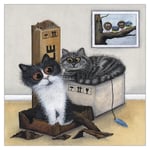 The Good, the Bad the Hungry Funny Cat Greeting Card Tamsin Lord Humorous Cats