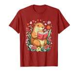 Flowers Capybara Valentines Day Graphic Funny T-Shirt