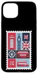 iPhone 15 Plus London Stamp with Iconic Landmarks - London Souvenir Case