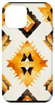 Coque pour iPhone 12 mini Aquarelle jaune géométrique western boho aztèque motif