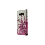 Galaxy A3 vaaleanpunaiset kukat puhelinlompakko