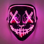 2024 Halloween Wireless Rave Party Mask Decor LED Purge Mask Neon Light Hehkuva Karnevaaliin Pimeä Yö