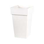 Pot de fleur haut carre Toscane - 39 x 39 x h 65 cm - 62 l - Blanc - EDA