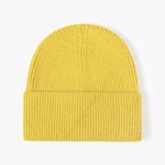 (Säädettävä-keltainen)Neulottu Pipo Naisten Hattu Talvi Syksy Paksu Lämmin Skullies Pipot Unisex Casual Bonnet Hat Tytöt Miesten Pipo Naisten Lippalakki