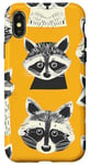 Coque pour iPhone X/XS Jaune Moderne Ethnique Stay Trashy Rétro Style Drôle Raton Laveur