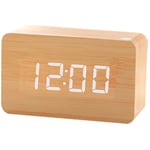 Basetbl - Horloge Numérique en Bois - Réveil à led Multifonctions avec Affichage De L'heure/De La Date pour Le Voyage à Domicile