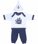 Babyprem Premature Preemie Baby Clothes Boys Sailing Outfit Trousers Top & Hat