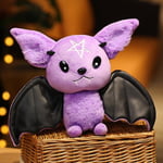 Dark Series Plysch Bat Toy Pentacle Moon Bat Doll Fylld Gothic Rock Style Väska Halloween Plysch Leksak Hem Halloween Julklapp purple 30cm