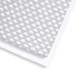 Lot de 2 draps-Housses pour lit bébé et lit évolutif 140 x 70cm - Design Nuage Neuf - Coton Jersey léger, Respirant et Luxueux, conçu pour s'adapter aux Lits bébé et Lits évolutifs