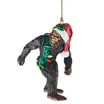 Design Toscano Bigfoot les Vacances Yeti avec Bonnet de Noel Ornement Drôle pour Sapin de Noël, 7.5 cm, polyrésine, palette complète de couleur