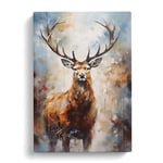 Stag Hard Edge Painting Art Canvas Print for Living Room Bedroom Home Office Décor, Wall Art Picture Ready to Hang, 30x20 Inch (76x50 cm)