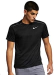 Nike Men Dri-Fit Miler Running Top - Black/Black/Reflective Silver, M