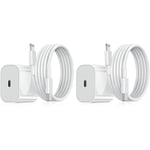 2-pack - Laddare för iPhone - Snabbladdare - Adapter + Kabel 20W Vit 2-pack iPhone