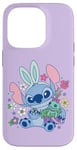 Coque pour iPhone 14 Pro Disney Lilo & Stitch Cute Easter Bunny Stitch and Scrump