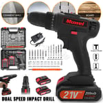 21V CORDLESS DRILL DRIVER SET LI-ION BATTERY ELECTRIC SCREWDRIVER COMBI 2-SPEED