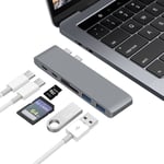 USB C 6in1 Hub 3.0 Type-C Adapter charging&reader For Macbook Pro Mac PC Laptop