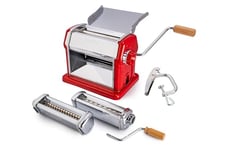 Imperia GranGourmet. Coffret cadeau. Machine à pâtes rugueuse avec accessoires. Fabriquè en Italie. Kit avec laminoir manuel, accessoires pour machine à pâtes fraîches, deux coupes-pâte réglables.