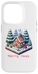 iPhone 14 Pro 8-Bit Pixel Art Style Gingerbread House Winter Xmas Scene Case