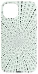 iPhone 15 Plus Light Rays Mid-Century Pattern Black On White Case