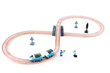 Jouet Hape Circuit en Huit de Petit Train en Bois 26 pièces - Jeu de Construction pour Enfant de 3 ans et Plus - Jouet Compatible avec les Circuits de Train en Bois de Marque Traditionnelles