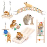 Nobleza Lot de 7 Jouets pour Hamster,Jouets à Mâcher et à ronger pour Lapins, Chinchilla, Hamsters, cochons d'Inde