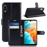 Huawei Y6 Pro 2019      Pu Wallet Case    [Black]