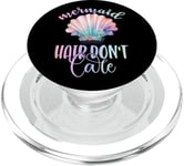 Black Mermaid Hair Dont Care,Rainbow Mermaid Hair Don't Care PopSockets PopGrip for MagSafe